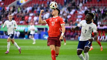 Vargas, contra Inglaterra en la Eurocopa.