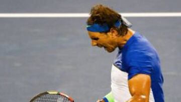 Rafael Nadal, durante el partido ante Jeremy Chardy.