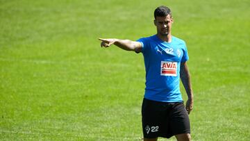 Nano Mesa, durante la pretemporada del Eibar.