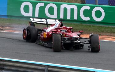 Charles Leclerc tras el accidente. 