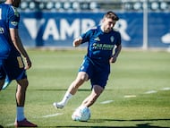 Raúl Guti, durante un entrenamiento de la semana pasada.