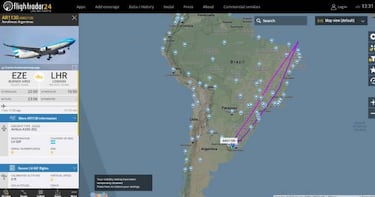 Un vuelo de repatriación desde Buenos Aires a Londres dio la vuelta en el océano Atlántico