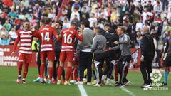 Paco  Lopez en la celebración de uno de los goles.