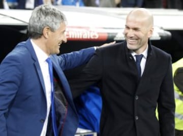 Quique Setién y Zinedine Zidane.