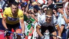 Armstrong y Ullrich, durante un Tour de Francia.