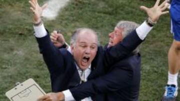 Sabella, eufórico después del gol de Argentina.