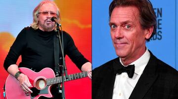 El Bee Gee Barry Gibb y el actor Hugh Laurie