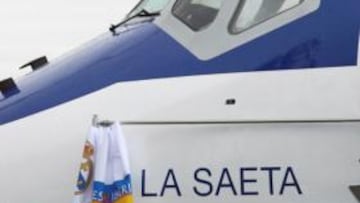 <b>'LA SAETA'</b>. Con el sobrenombre que hizo famosos al mejor jugador de la historia del club se ha bautizado a la aeronave blanca.
