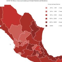 Mapa y casos de coronavirus en México por estados hoy 10 de agosto