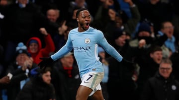 El extremo ingl&eacute;s del Manchester City, Raheem Sterling, durante un partido.