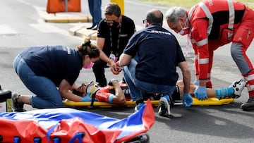 Landa se despide del Giro: la clavícula y cinco costillas rotas