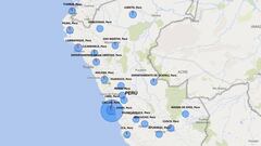 Mapa de casos por coronavirus por departamento en Perú: hoy, 20 de abril