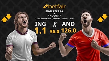 Inglaterra vs. Andorra: horario, dónde ver, pronósticos y clasificación