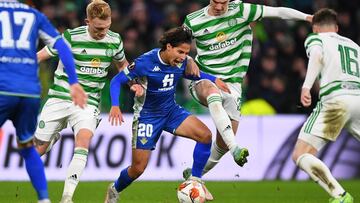 Lainez, ante el Celtic. 