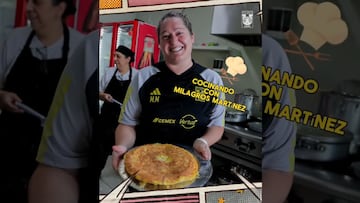 Milagros Martínez le cocina típico plato español a sus jugadoras