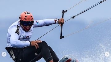 El kitesurfista de Tonga Jackson James Rice, durante una competici¨®n.