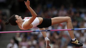 La rusa Mariya Lasitskene en su concurso en la Diamond League de Londres. 