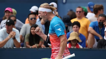 NEW YORK, NEW YORK - AUGUST 29: Alejandro Davidovich Fokina of Spain reacts against Yoshihito Nishioka of Japan during the Men's Singles First Round on Day One of the 2022 US Open at USTA Billie Jean King National Tennis Center on August 29, 2022 in the Flushing neighborhood of the Queens borough of New York City. Al Bello/Getty Images/AFP
== FOR NEWSPAPERS, INTERNET, TELCOS & TELEVISION USE ONLY ==