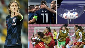 Luka Modric, la Bosnia-Herzegovina de Dzeko, el bombo de un sorteo de clasificación para una Eurocopa y las internacionales Sub-17 celebrando su clasificación para el Mundial.