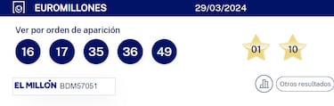 Euromillones: comprobar los resultados del sorteo de hoy, viernes 29 de marzo