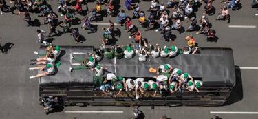 Fiesta en las calles de Pretoria y Johannesburgo
