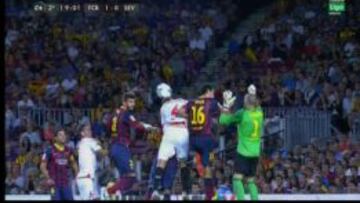 Cala, en el momento del remate.