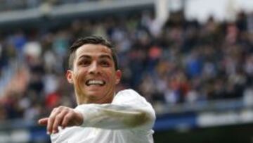Cristiano celebra su segundo gol al Sporting.