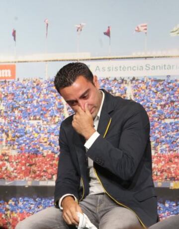 Xavi muy emocionado. 