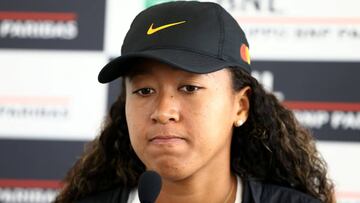 Naomi Osaka atiende a los medios tras anunciar su abandono en el Torneo de Roma antes de medirse a Kiki Bertens.