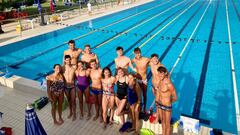 El equipo espa&ntilde;ol de aguas abiertas en Italia.