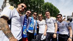 Joselu, Dani Carvajal, Dani Ceballos, Luka Modric, Kepa Arrizabalaga y Fran García, en la celebración de la Liga 36.