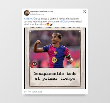 Lamine Yamal, protagonista de los memes más divertidos de El Clásico