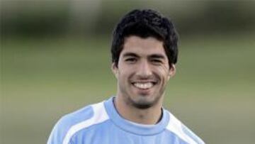 Luis Suárez en un entrenamiento de la selección.