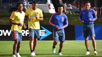 Carlos S&aacute;nchez, Miguel Borja, Frank Fabra y Carlos Bacca 