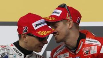 Lorenzo y Stoner en el GP de Australia en 2010.