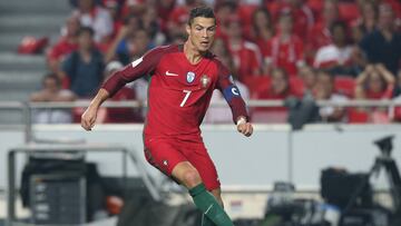 Cristiano Ronaldo tirando a portería.