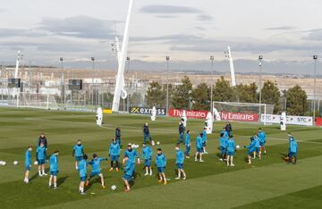 Buen ambiente en el entrenamiento previo al PSG