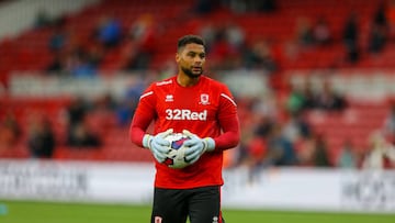 MIDDLESBROUGH, ENGLAND - JULY 22: Middlesbroughs Zack Steffen during the Football Friendly match between Middlesbrough and Olympique de Marseille at Riverside Stadium on July 22, 2022 in Middlesbrough, England. (Photo by Alex Dodd - CameraSport via Getty Images)
