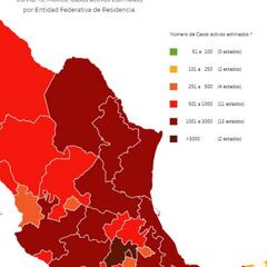 Mapa y casos de coronavirus en México por estados hoy 23 de agosto