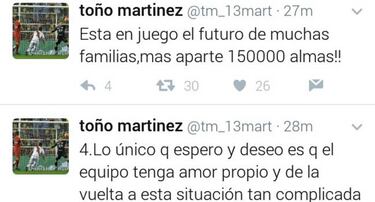 Toño: "Lo que está pasando va en perjuicio del equipo"