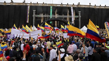 Plaza de Bolívar en Bogotá, 1 de mayo, día del trabajo.