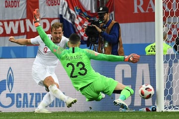 Harry Kane con Danijel Subasic.