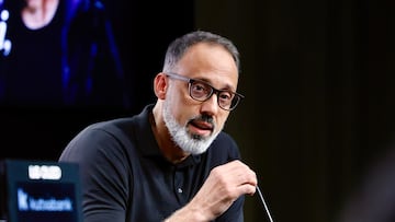 Pellegrino Matarazzo, nuevo entrenador de la Real Sociedad, durante su presentación.
