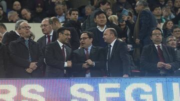 El palco del Camp Nou durante el encuentro entre el Barcelona y el PSG.