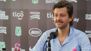 Emilio Gutiérrez y su primera rueda de prensa como presidente de Atlético Nacional