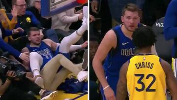 Lío tremendo de Doncic en la NBA: un rival le empuja encima del público y casi llegan a las manos