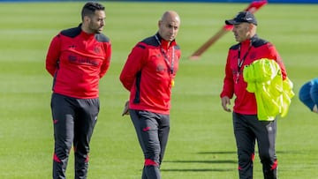 Mehdi Nafti, durante un entrenamiento con el Legan&eacute;s.