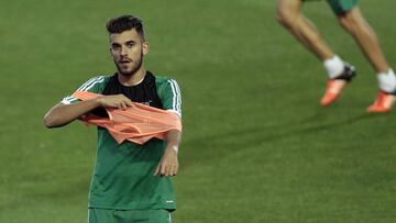Dani Ceballos en un entrenamiento del Betis.