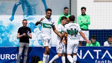 CEPEDA, CHILEAN STRIKER FOR ELCHE CF, DURING THE MATCH, GOAL1-2, Aston Villa CF vs Elche CF, Winter Friendly Match, Pinatar Arena Football Center, San Pedro del Pinatar, Region of Murcia, Spain, 27 March 2026