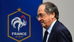 (FILES) In this file photo taken on June 22, 2016 Noel Le Graet, President of the French Football Federation, arrives for a press conference in Clairefontaine en Yvelines during the Euro 2016 football tournament. - The current president of the French Foot